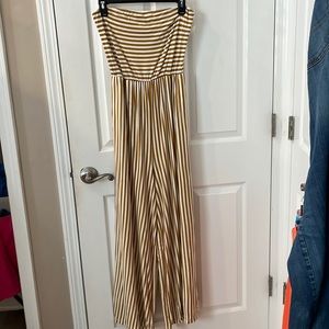 NET size large strapless, jumpsuit, back tie detail open. American Eagle
